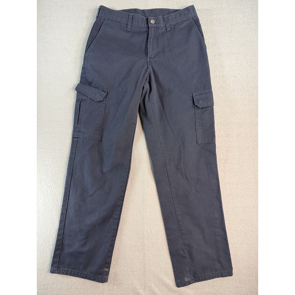 Dickies Cargo Pants Mens 30x30 Blue Relaxed Fit Canvas Workwear Straight LP600NV